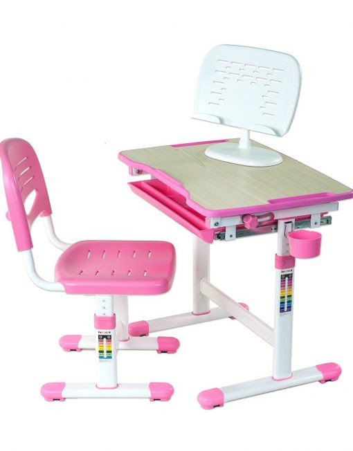 Растущая парта и стул FUNDESK PICCOLINO, 664*474*540-760 мм, цвет розовый