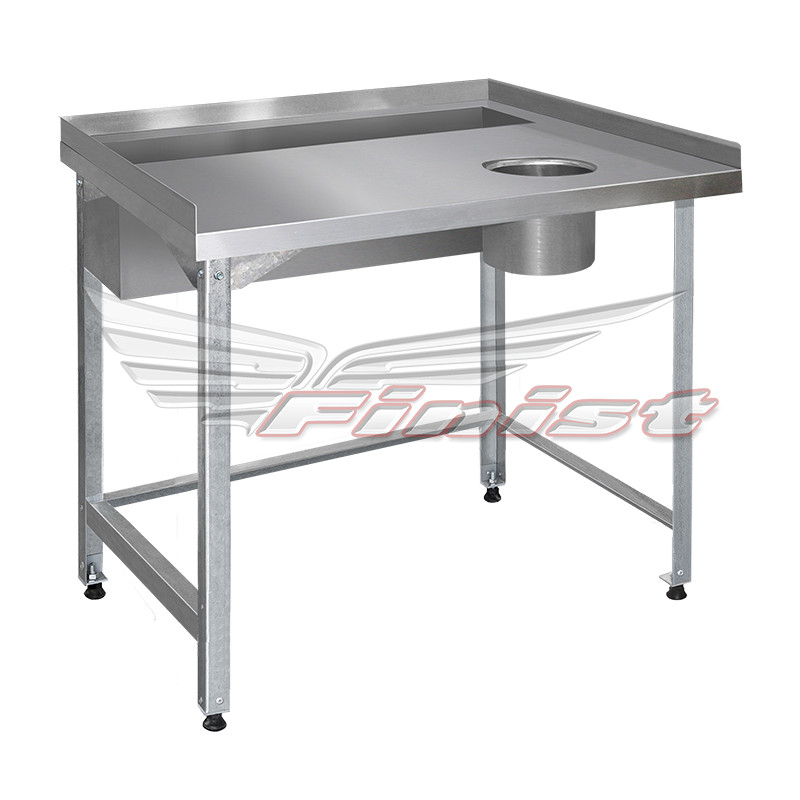 Стол для доочистки овощей / рыбы разборный. Каркас труба из стали с полимерно-порошковым покрытием 1400х600х860