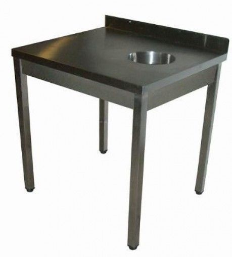 Стол для отходов сварной, каркас профильная нержавеющая труба 1000х600х860, с бортом