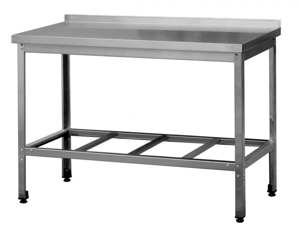 Стол производственный разборный с бортом.Каркас из оцинкованной стали, полка-решетка из нержавеющей стали 1000*800*860