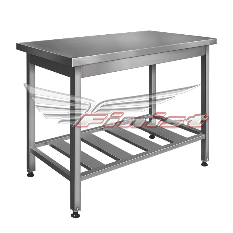 Стол производственный разборный. Каркас - нержавеющая труба, полка решетка из нержавеющей стали 1800*700*860