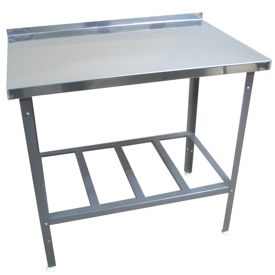 Стол производственный разборный с бортом. Каркас - нержавеющая труба, полка решетка из нержавеющей стали 1000*600*860