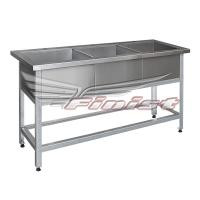 Ванна моечная с бортом 1900*700*860 мм (3 секции, сварная, каркас: оцинкованная сталь)