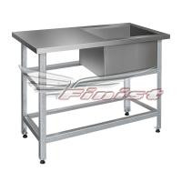 Ш1200*Г700*В860, Ванна моечная односекционная со столом, без борта каркас из оцинкованной стали