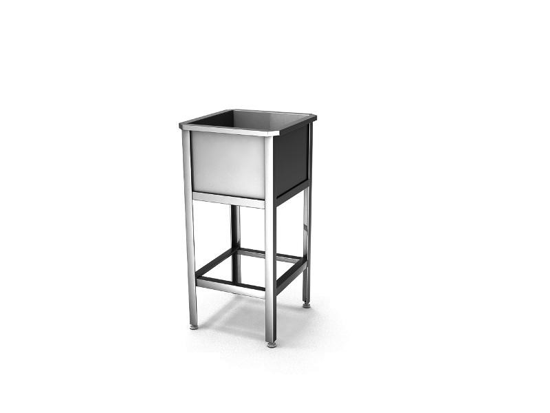 Ш1700*Г700*В860, Ванна моечная односекционная со столом, с бортом каркас из оцинкованной стали