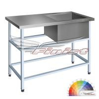 Ванна моечная односекционная - сварная мойка, со столом. Каркас сварной из профильной трубы с полимерно-порошковым покрытием 1700х700х860