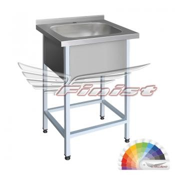 Ванна моечная односекционная - цельнотянутая мойка. Каркас сварной из профильной трубы с полимерно-порошковым покрытием 600х700х860