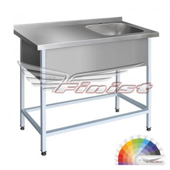 Ванна моечная односекционная - цельнотянутая мойка, со столом. Каркас сварной из профильной трубы с полимерно-порошковым покрытием 1000х500х860