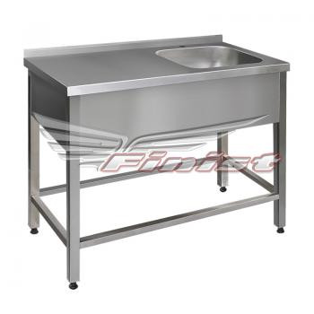 Ванна моечная односекционная - цельнотянутая мойка, со столом. Каркас  сварной из профильной нержавеющей  трубы 1160х600х860