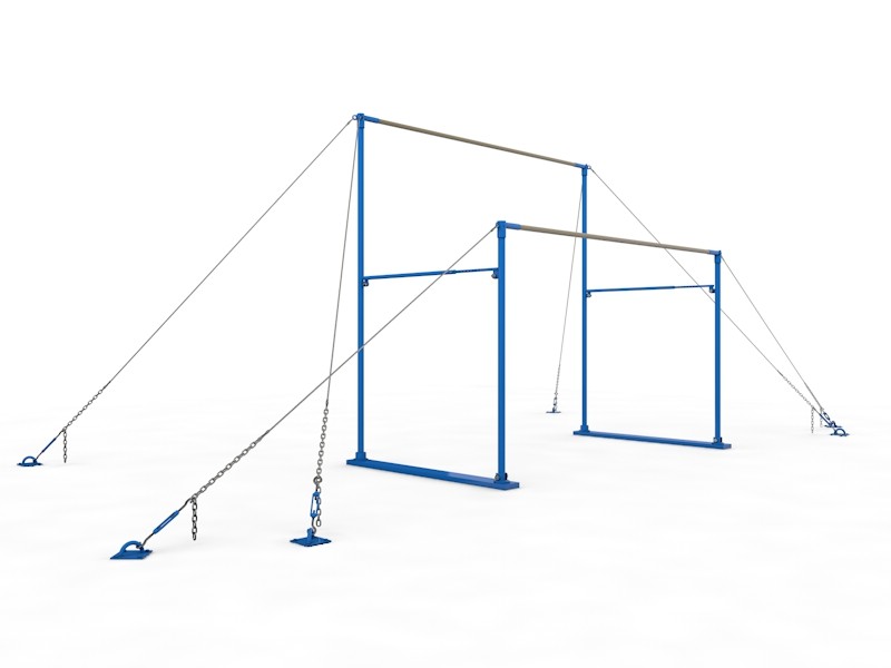 Брусья гимнастические женские  разновысокие на растяжках, длина 3500 мм