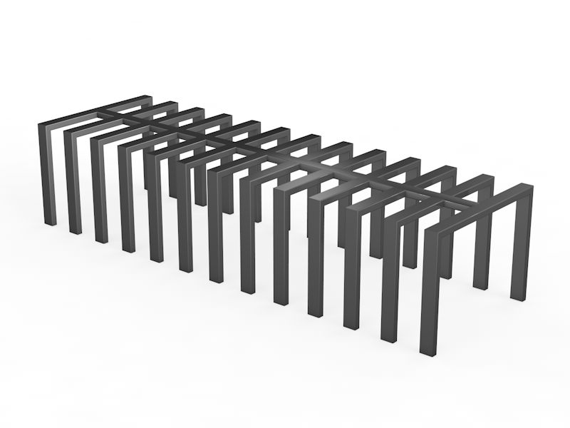 Велопарковка-скамья на 12 мест, 1500*550*400 мм