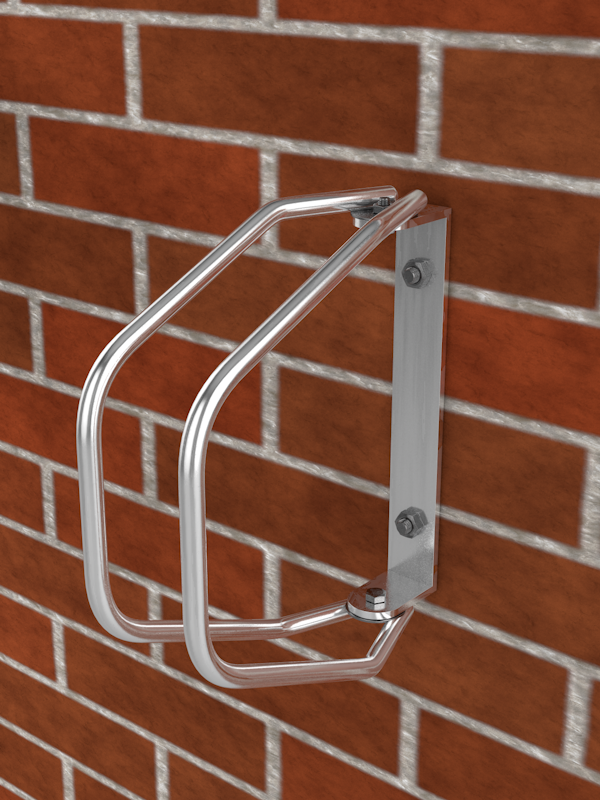 Велопарковка настенная на 1 место, нержавеющая сталь, высота 330 мм