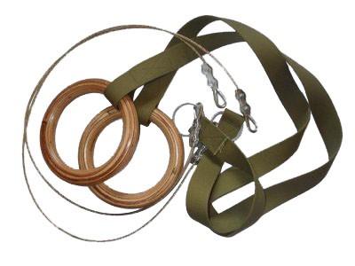 Кольца гимнастические Д = 235мм с тросом.