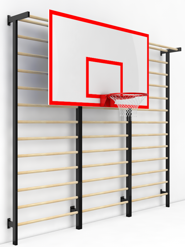 Щит баскетбольный навесной с фермой и сеткой, 1200*900 мм