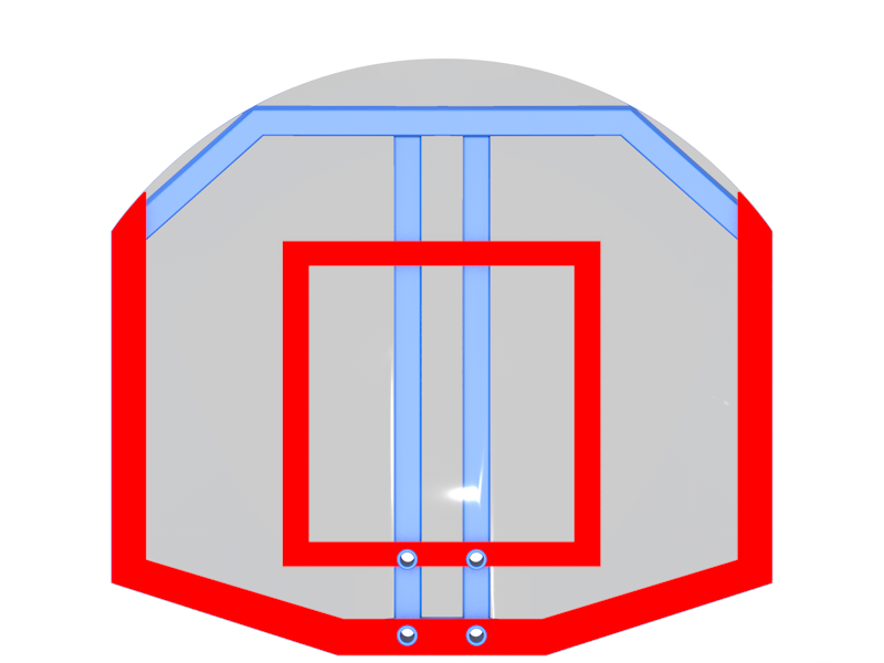 Щит стритбольный 960*860 мм,  оргстекло толщина 10 мм