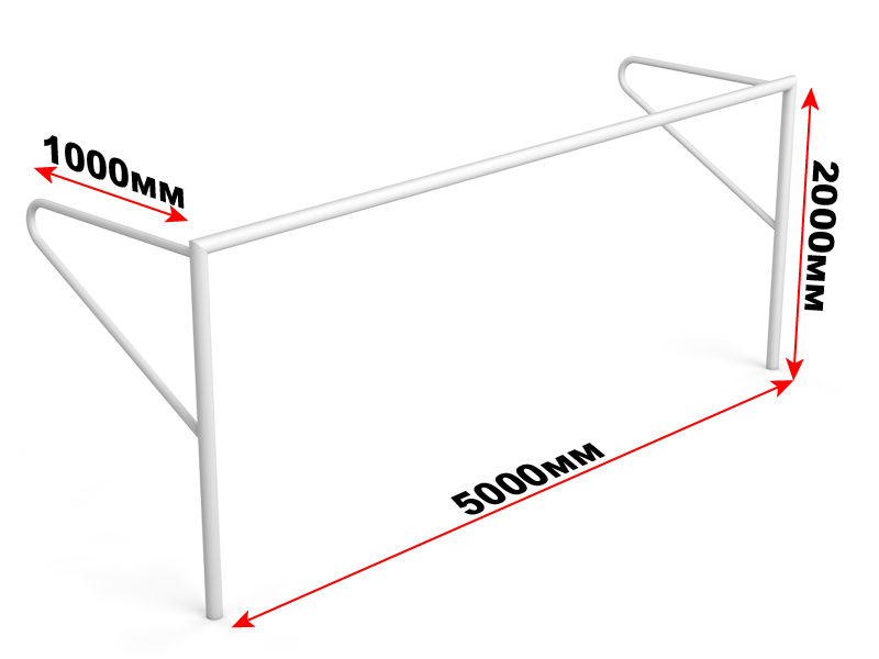 Ворота футбольные юниорские, 5000*1000*2000 мм