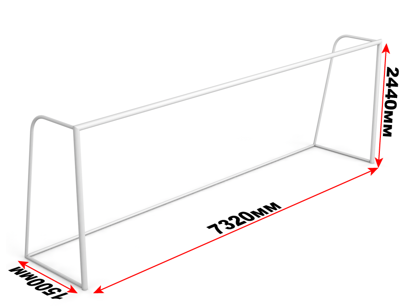 Высота футбольных ворот 2 метра. Ворота футбольные 7.32х2.44. Ворота футбольные 7.32х2.44 чертеж. Габариты футбольных ворот стандарт. Стандартные футбольные ворота.