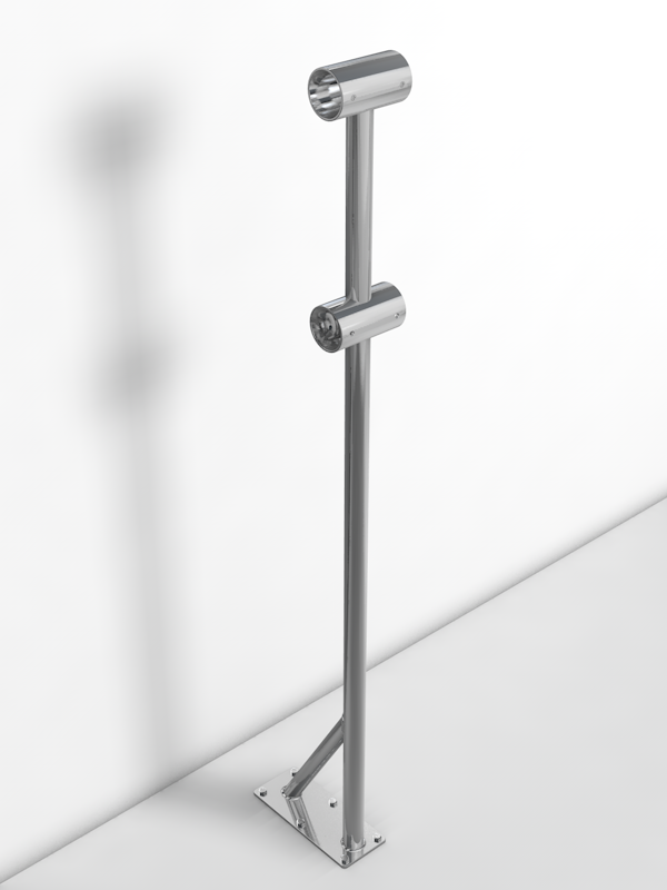 Кронштейн напольный двухрядный из нержавеющей стали.