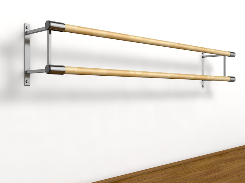 Двухрядный настенный балетный станок из нержавеющей стали