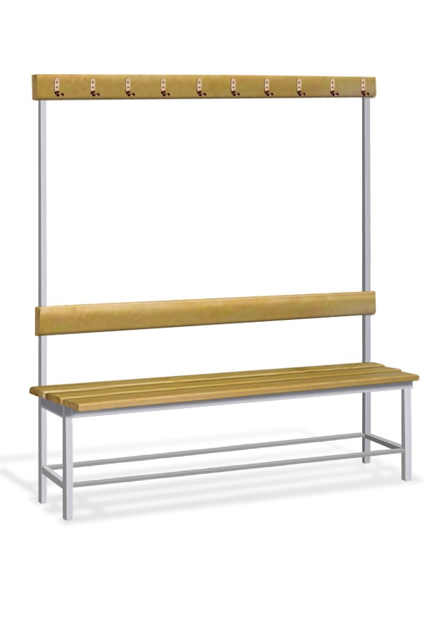 Скамья для раздевалок односторонняя с вешалкой 2м
