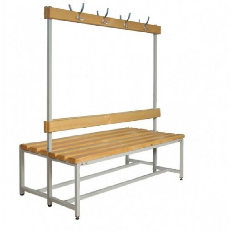 Скамья для раздевалок двусторонняя с вешалкой 2,5м