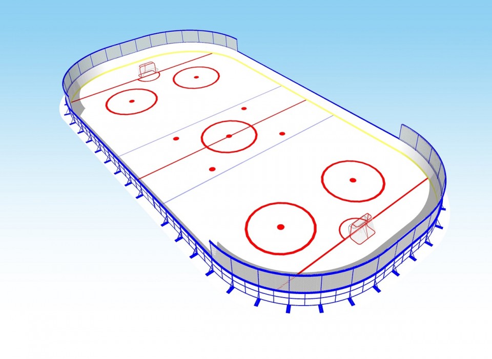 Хоккейный корт 40х20м, фанера