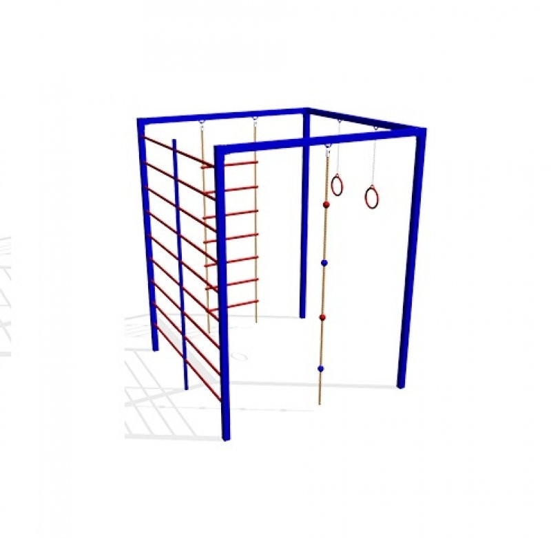 Комплекс шведская стенка, турник, кольца, канат