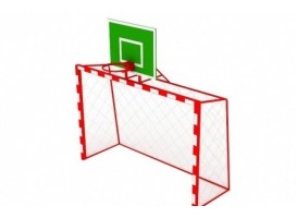 Ворота мини-футбольные уличные с щитом баскетбольным