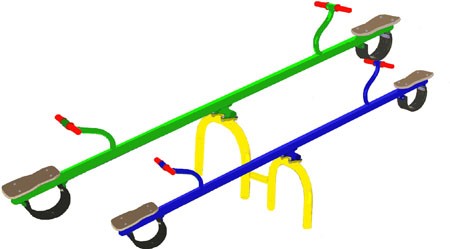 Качели балансир двухсекционные