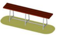 Скамья на металлических ножках, 1800*400*420 мм
