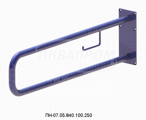 Поручень для инвалидов настенный с бумагодержателем ПН-07.05.840.100.250.Н