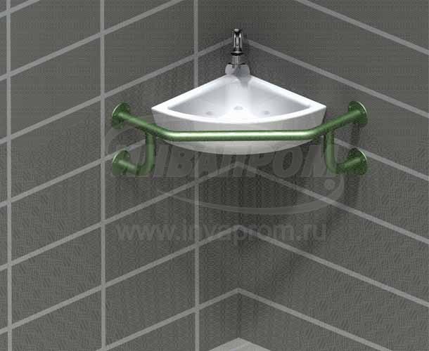 Поручень для инвалидов для раковины угловой ПР-05.07.520.520.230