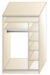 Шкаф-купе двухдверный 1300*600*2320 мм