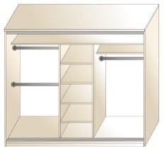 Шкаф-купе трехдверный 1900*600*2320 мм