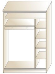 Шкаф-купе двухдверный 1500*450*2320 мм