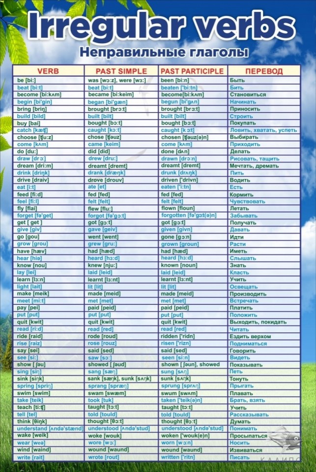 Неправильные глаголы