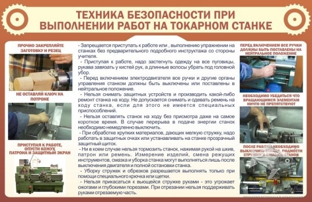 ТБ при выполнении работ на токарном станке