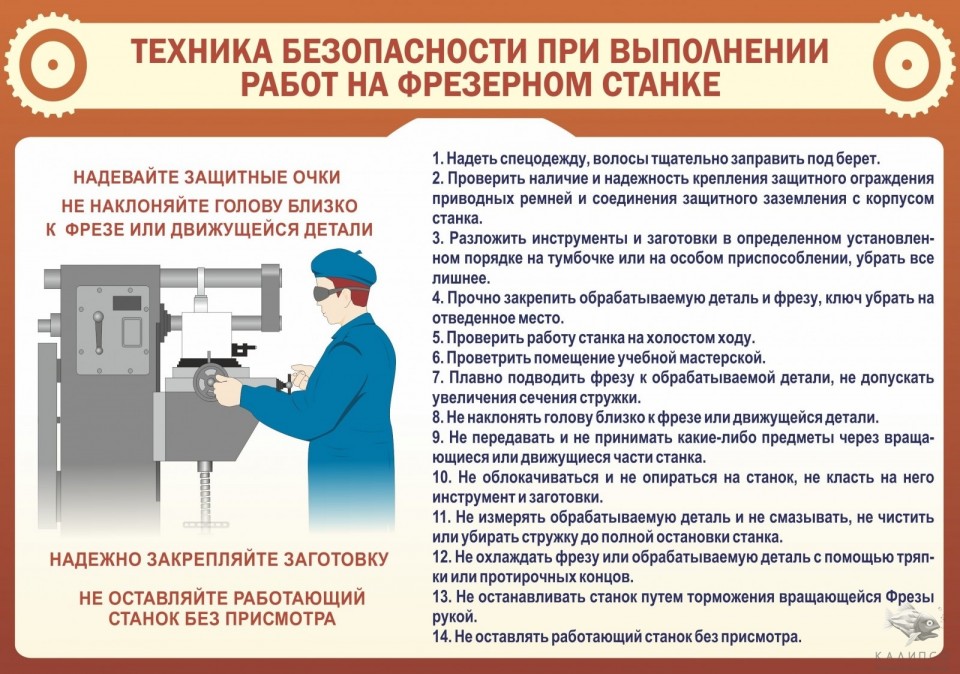ТБ при выполнении работ на фрезерном станке