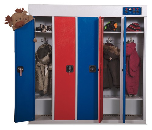 Сушильный металлический шкаф для детского сада  на пять комплектов