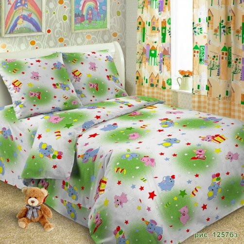 Комплект постельного белья, детский, бязь набивная  пл. 125 гр/м2