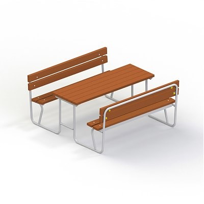 Стол со скамьями без навеса