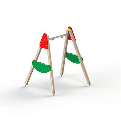 Качели на деревянных стойках,без подвески