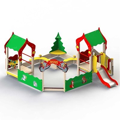 Песочный дворик с горкой 