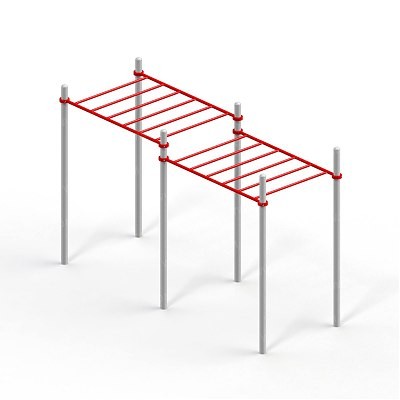 Рукоход двойной, двухуровневый и 6 турников