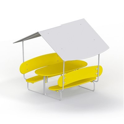 Стол со скамьями и навесом детский