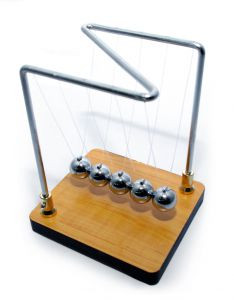 Прибор для демонстрации закона сохранения импульса