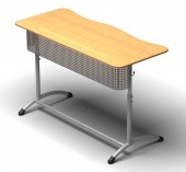 Парта нерегулируемая двухместная, с перфорированным экраном, 1200*500*640 мм