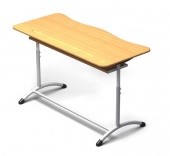 Парта нерегулируемая двухместная, с полкой, 1200*500*520 мм