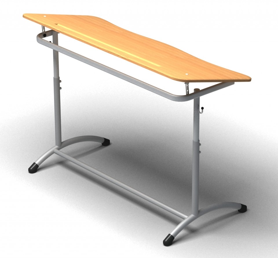 Парта нерегулируемая двухместная, с углом наклона столешницы, 1200*500*760 мм