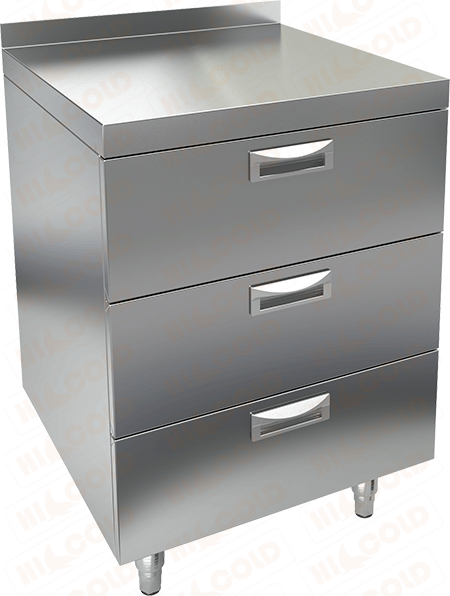 Стол-купе пристенный с 3-мя ящиками; нерж.ст.; 1200*600*850